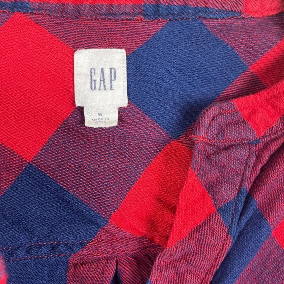Gap Women Long Sleeve Plaid Pullover Top Shirt Size S - Picture 3 of 6
